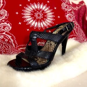 Black high hill shoes